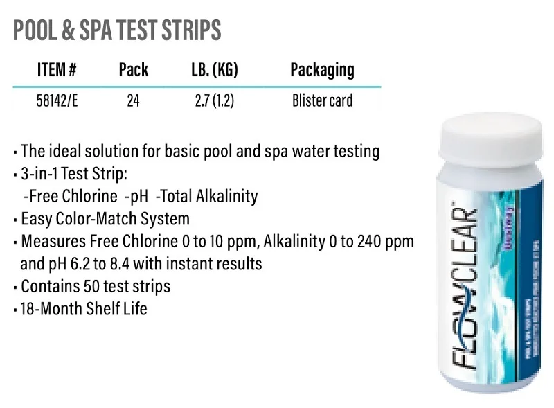 58142 Bestway 3 In 1 Ideal Solution For Pool Spa Water Ph Tester Free Chlorine Total Alkalinity Inspector 50 Pcs 18 Month Life Pool Accessories Aliexpress