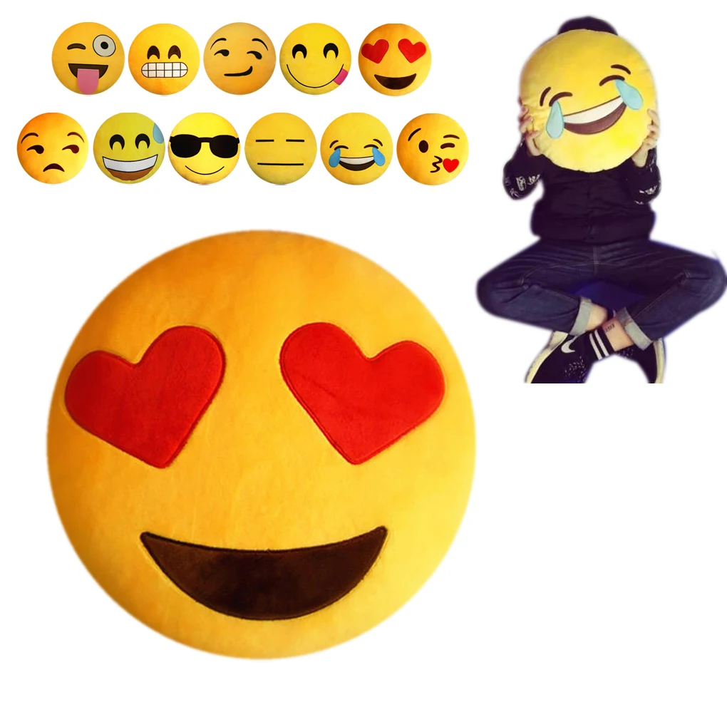 New Cute Emoji Smiley Emoticon Toy Gift  Stuffed & Plush dolls Emoji Face Cartoon Plush Toy Kids Gift Cute Stuffed Toys for Home