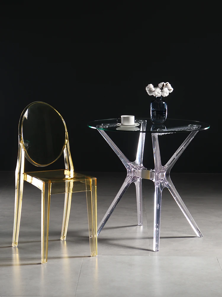 Хрустальный стул прозрачный пластиковый стул призрак стул Северный стул модный креативный чистый красный стул для макияжа