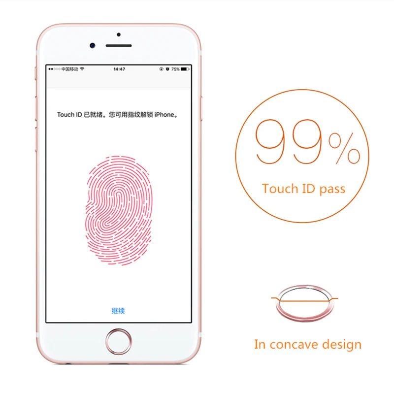 Универсальная наклейка на кнопку домой для Apple iPhone 8 7 6 6s Plus 5 шт./Лот Блестящая