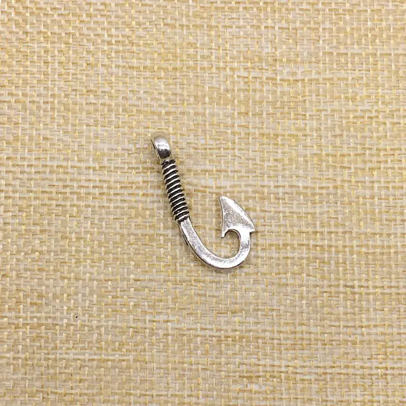 50Pcs/Lot 15*30MM Fish Hook Charms Antique Bronze/Antique Silver DIY