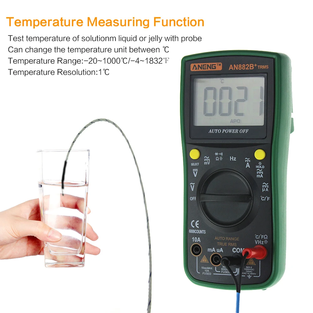 Goedkoop Aneng AN882B + Ture Rms Digitale Multimeter Auto Ncv Ac Dc Auto Lcr Volt Meter Tester Tempratuur Continuïteit Tester
