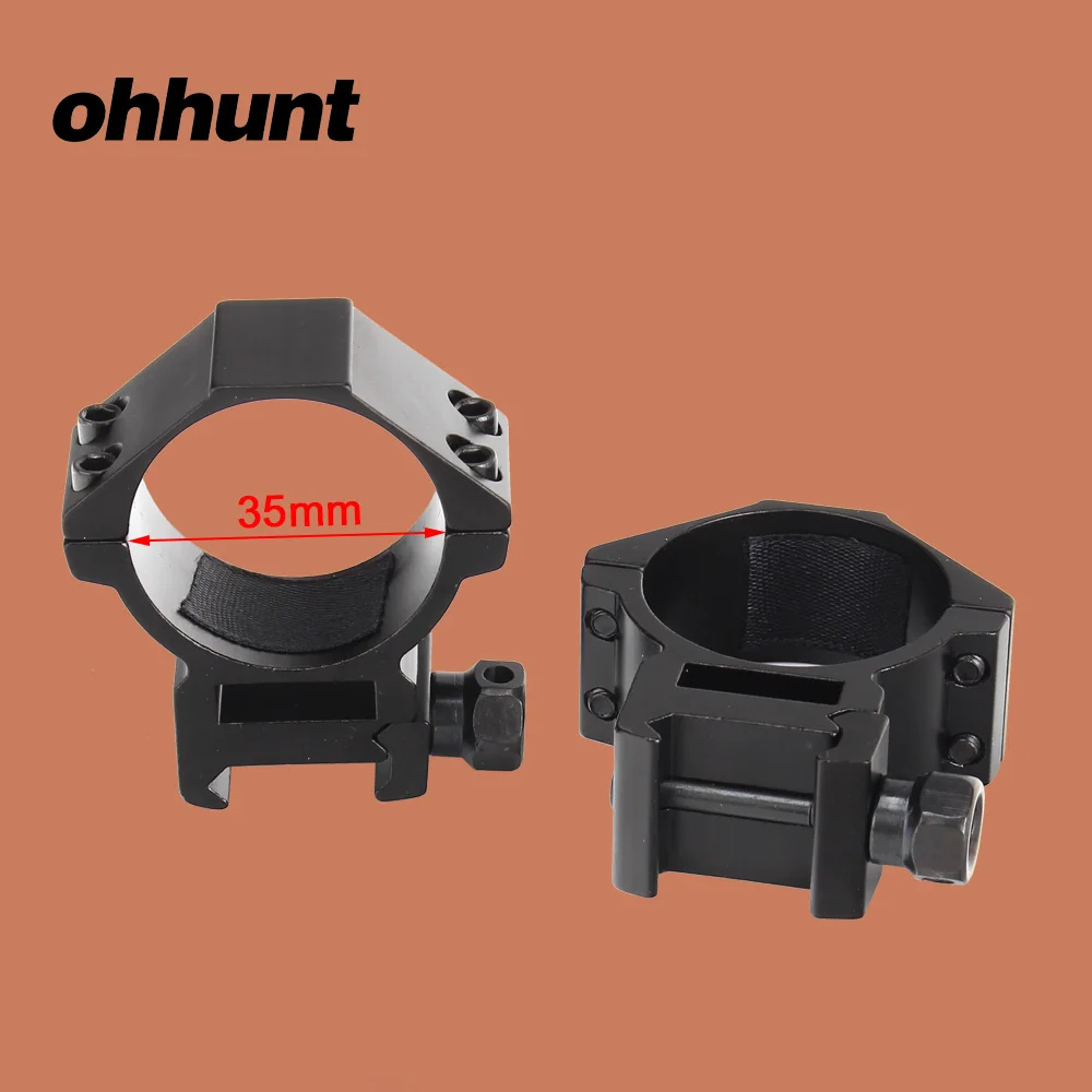 ohhunt 2PCs Hunting Scope Mount Rings 35mm Tube Diameter Low Medium