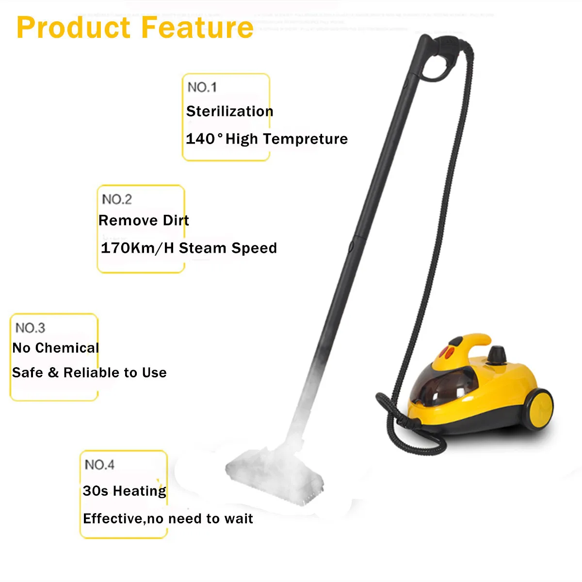 

13in1 High Pressure Steam 2000W AU220V 1.5L4.0 Bar Floor Carpet Cleaner Washer Cleaning Machine 360 Wheel for Clean Bathroom Car