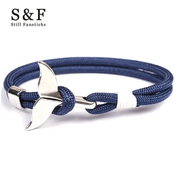 

Alloy Whale tail bracelet Anchor bracelets for women jewelry men pulseras mujer moda 2018 pulseira masculina feminina Handmade