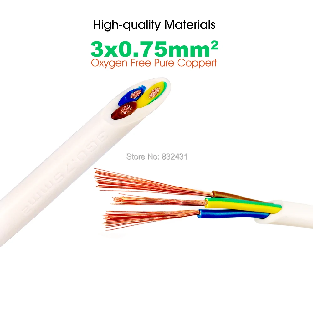 1.2M White High Quality EU Cable 5