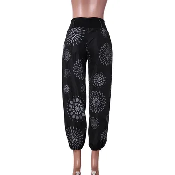 

Casual Summer Women Pants Spodnie Damskie Loose Print Ladies Pocket Pants Trousers Wide Leg Leggings Calça Feminina Plus Size D