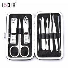 Профессиональный портативный Чехол 9 в 1 шт. кусачки для стрижки ногтей пинцет нож педикюр маникюрный набор для дома и путешествий инструменты для ногтей
