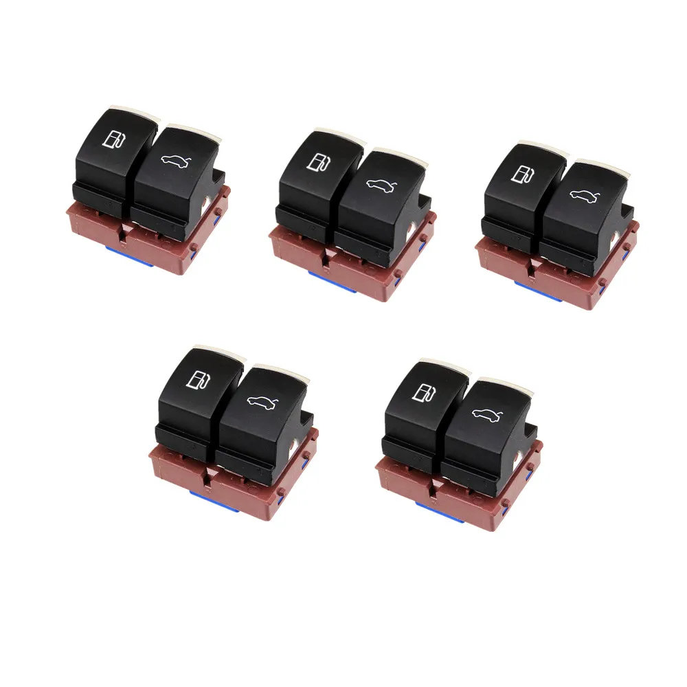 TUKE 5Pcs Chrome Fuel Tank Door Trunk Release Button Switch For VW Passat CC B6 Jetta Eos 3C0