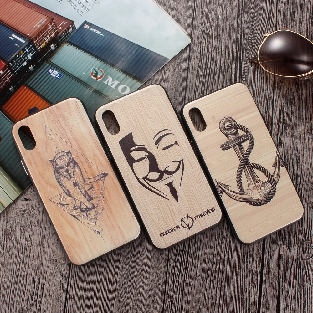 Imitation Wood Phone Case for Apple IPhone 7 20 Patterns Design Cases For X XS MAX XR 6 6s 8 Plus Couple |
