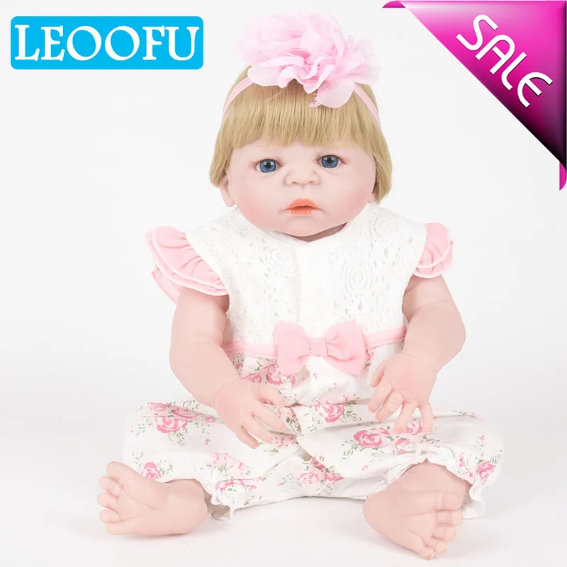

LEOOFU 55cm 22inch baby silicone dolls baby reborn play house toys soft bebe reborn vinyl toy baby dolls christmas gift
