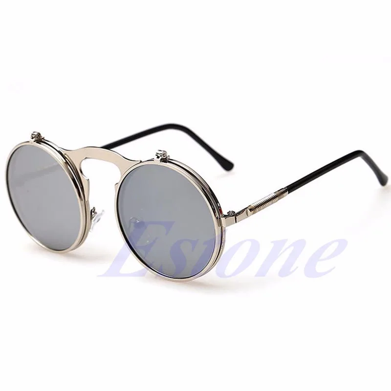 Мужские солнцезащитные очки унисекс в готическом стиле стимпанк, зеркальные солнцезащитные очки с покрытием, круглые солнцезащитные очки в стиле ретро, Винтажные Солнцезащитные очки Gafas de Sol