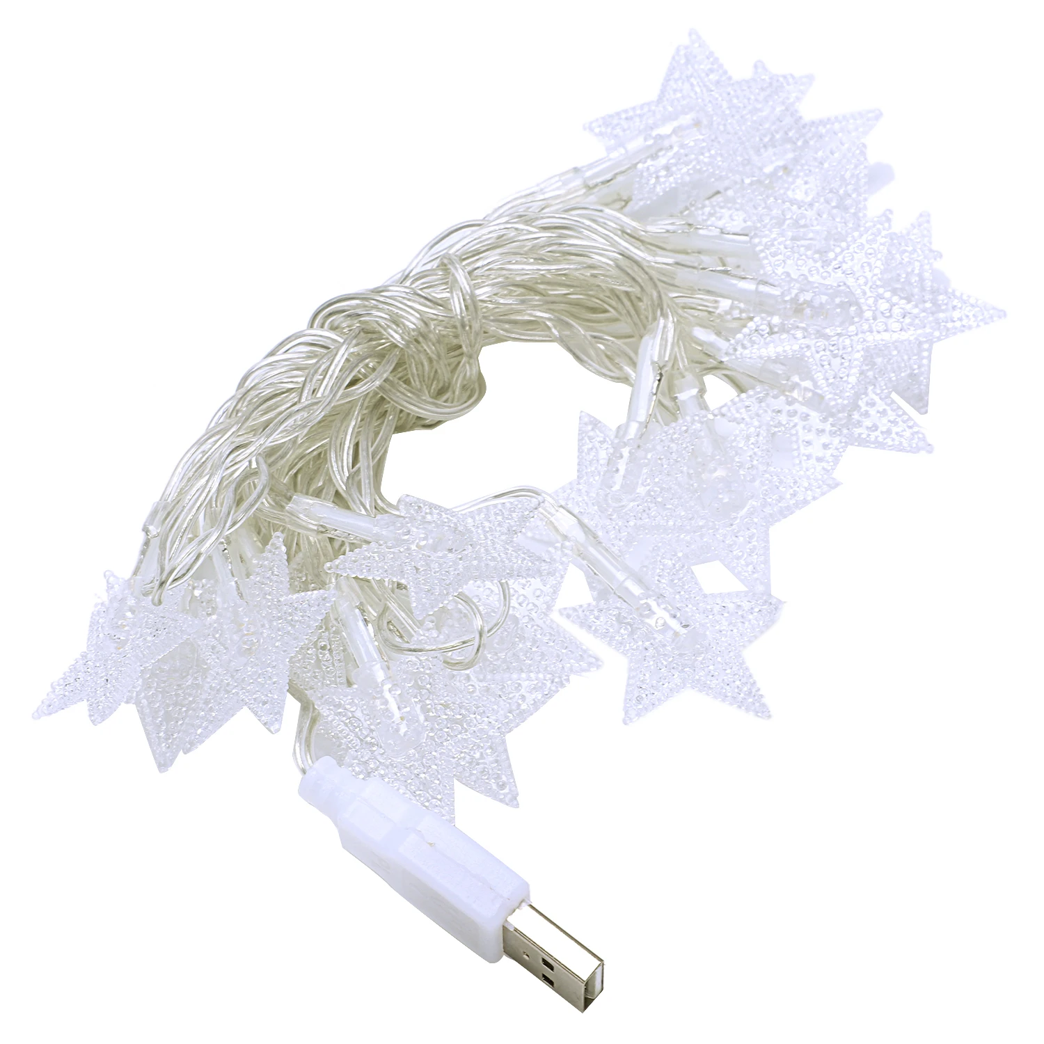 

10M 60LED USB Star Christmas Wedding Xmas Party Decor Outdoor Fairy String Light Pentagram Light String Lamp Pendant