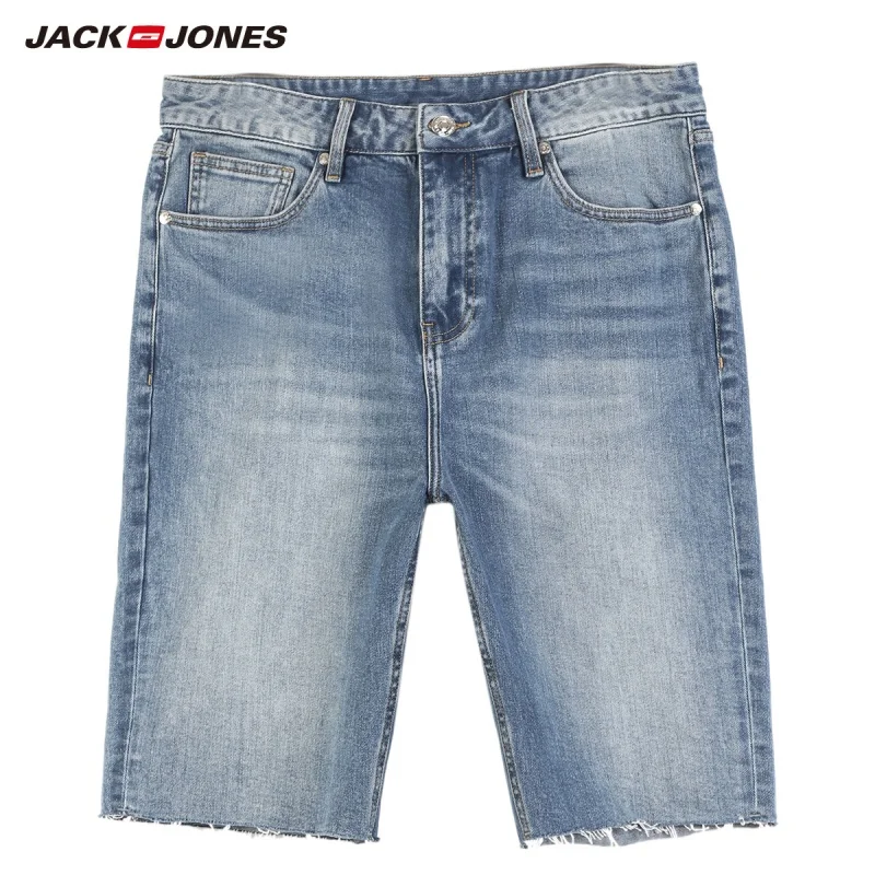 Jack Jones/мужские хлопковые джинсовые шорты до колена с эффектом потертости | 219243503