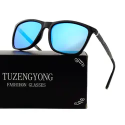 TUZENGYONG Марка 2018 новый мужской Квадратные Солнцезащитные очки Ночное видение очки с антибликовым покрытием Для мужчин Поляризованные
