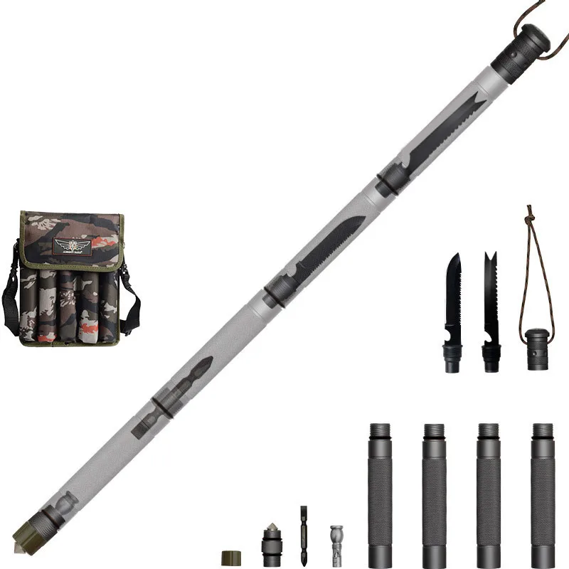 Billige Outdoor Verteidigung Tactical Stick Alpen Wandern Werkzeug Camping Ausrüstung Multifunktionale Folding Survial Werkzeuge Armee Lager