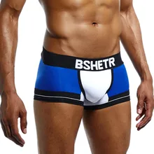Бренд bshetr для мужчин's шорты Боксеры хлопковое мужское белье сексуальные боксеры для мужчин лоскутное мужской трусики для женщин 5 цветов под брюки девочек мешок