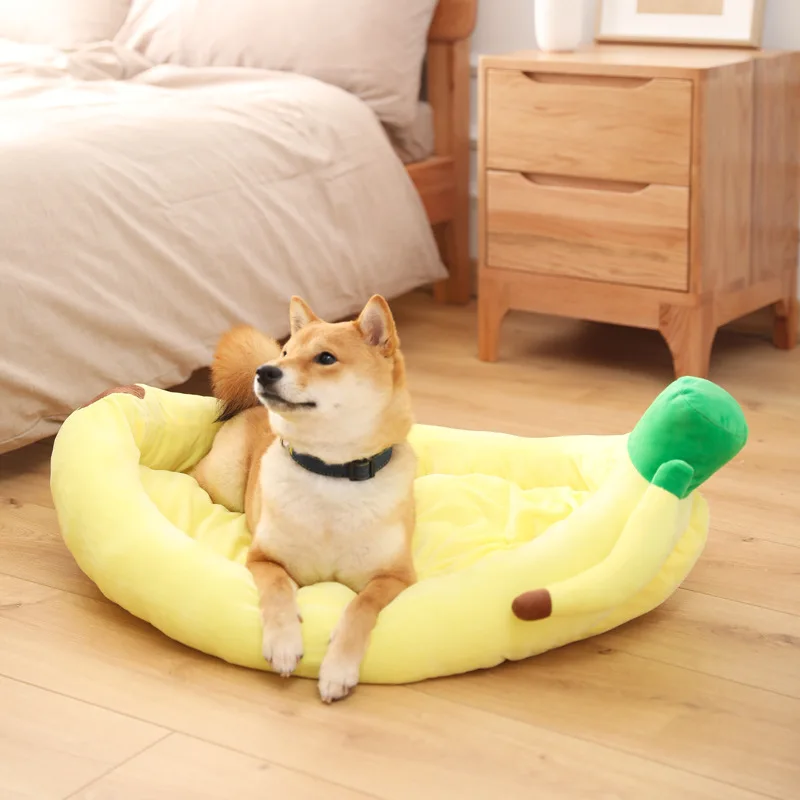 

JORMEL Banana Shape Pet Dog Cat Bed House Mat Durable Kennel Doggy Puppy Cushion Basket Warm Portable Dog Cat Supplies S/M/L