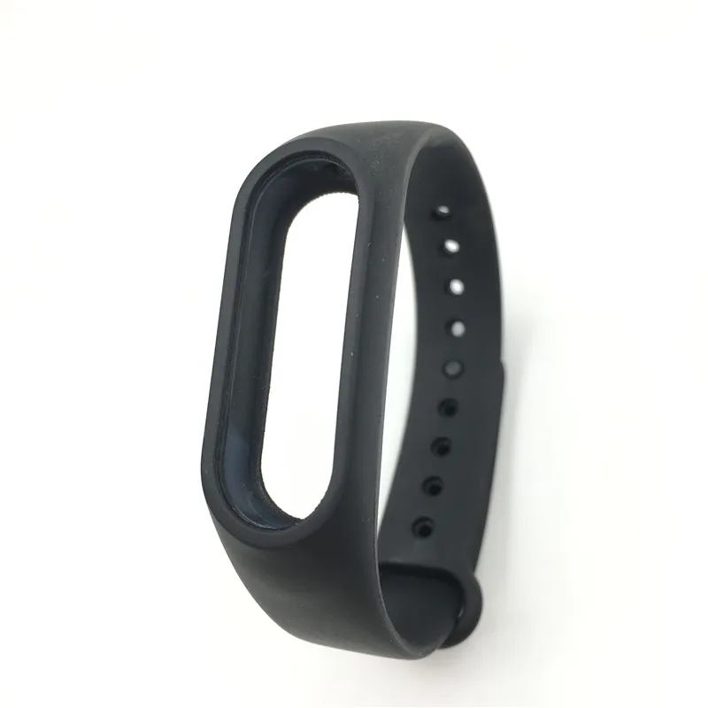 1 шт., ремешок для Xiaomi mi, 2 ремешка, силиконовые для фитнеса, браслет для mi band 2, умный Браслет для Xiao mi Band 2, аксессуары - Цвет: Black