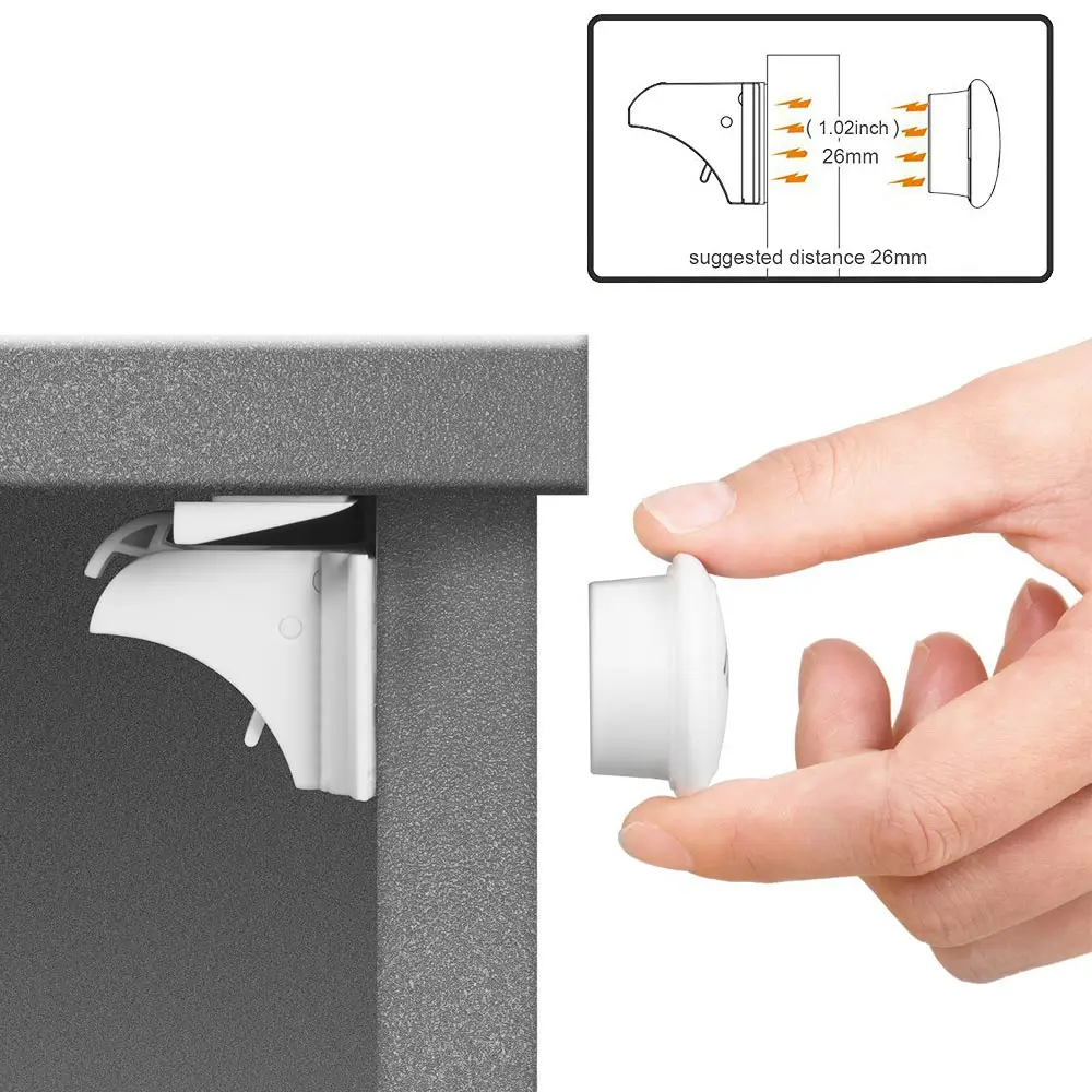 

4pcs Magnetic Child Lock Baby Safety Cabinet Locker Children Protection Kids Drawer Cupboard Childproof Security Latches