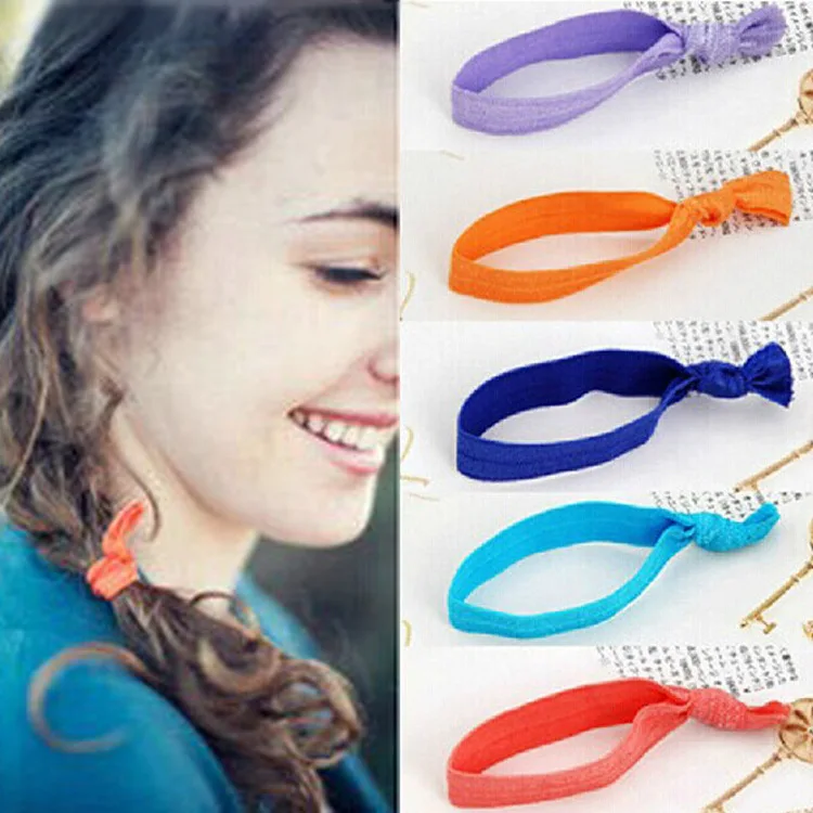 

Epackfree 120Pcs 24 colors Knotted Ribbon Hair Tie Ponytail Holders Stretchy Elastic Headbands Kids Women Hair Accessory