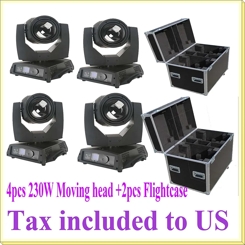 Оптовая продажа подвижные светильники beam230 7r 230 Вт 4 шт. с 2pcs flightcases | Лампы и