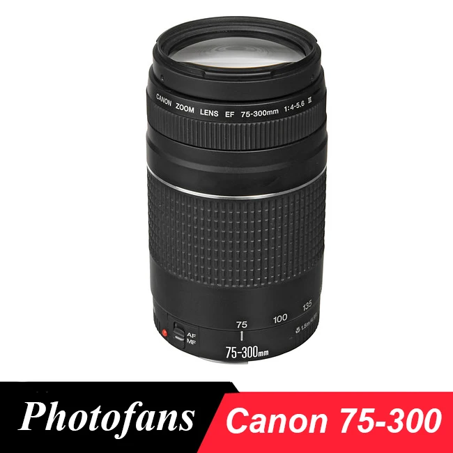 Линзы Canon 75-300 Телефото Объектив Canon Ef 75-300 Mm F/4-5.6 III Телеобъективов для Canon 650D 700D 60D T3i 7D 5D2 5D3 70D 80D T5i