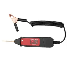 1.65m Spring Line Car Digital LCD Electric Voltage Test Pen Probe Detector Tester With LED Light for Auto Car Testing Tool