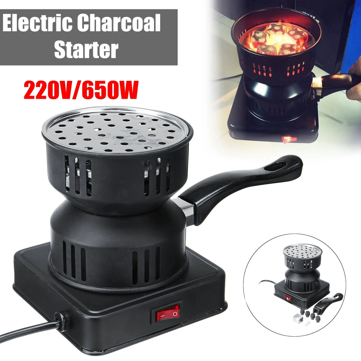

220v 50HZ 1000W Arabian Shisha Charcoal Burner Heater Stove Electric Camping Cooking Stove
