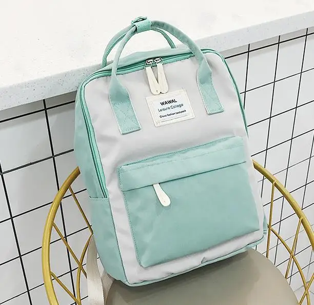 Yogodlns женский рюкзак для колледжа, школьная сумка для подростков, Холщовый женский рюкзак 15 дюймов, рюкзак для ноутбука - Цвет: Gray green