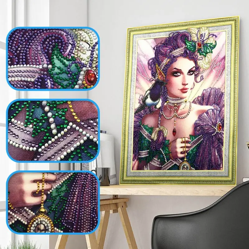 

Beauty 5D Special Shaped Diamond Painting Embroidery Needlework Rhinestone Crystal Cross Craft Stitch Kit DIY