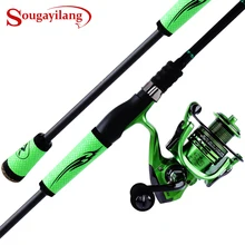 Sougayilang 2.1M 2.4M Spinning Fishing Rod Reel Combo-Carbon Portable Lure Rod Pole with 13+1BB Spinning Fishing Reel Wheel