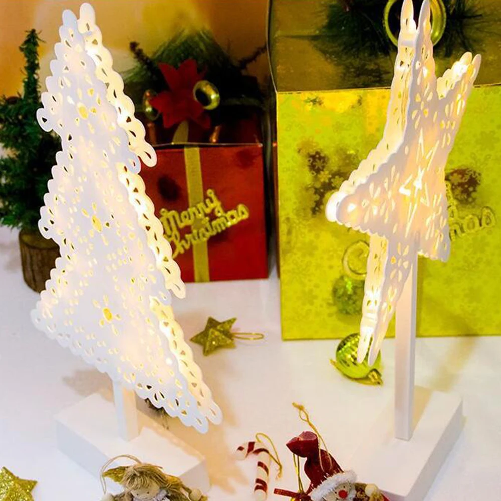 

Christmas Decoration for Home Wooden Hollow Tree Star Office Home Bedroom Desktop Ornaments Party Decor Creative Christmas Gift
