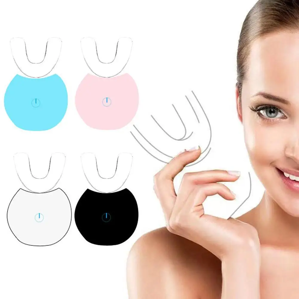 

Smart U Type Electric Toothbrush 360 Degrees Teeth Whitening tooth brush Blue Light teeth whitener USB Charging Silicone Brush