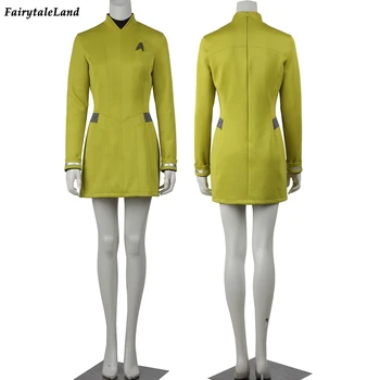 

STrek Dress STrek Yellow Uniform with Free Badge Adult Carnival Halloween Costume for women STrek Beyond Cospaly Costume