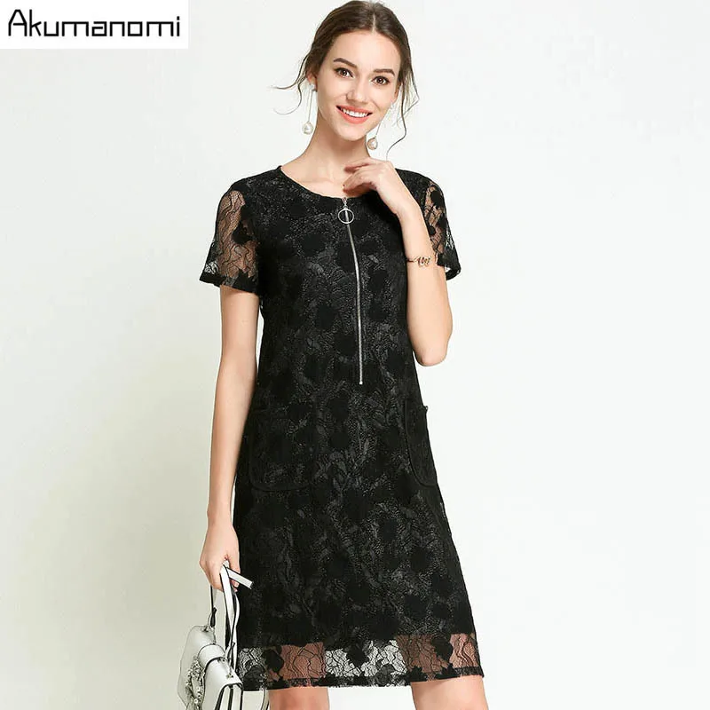 Short High Collar Plain Pockets Dress