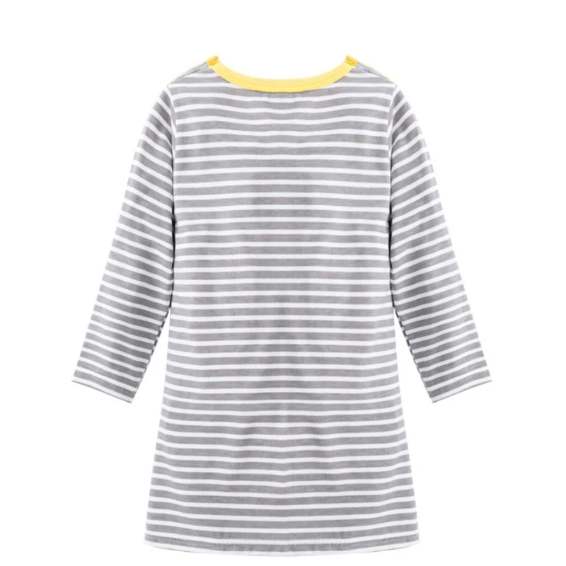 2018 fashion new baby girls dress long sleeve autumn winter infant dresses cartoon cotton giraffe mouse cat rabbit pink blue Gary red kids costume (1)
