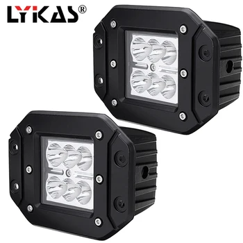 

LYKAS 18W Led Work Lights Flush Mount Spot Flood Led Driving Light For Off Road Cars Trucks SUV ATV 4x4 4WD 12V 24V