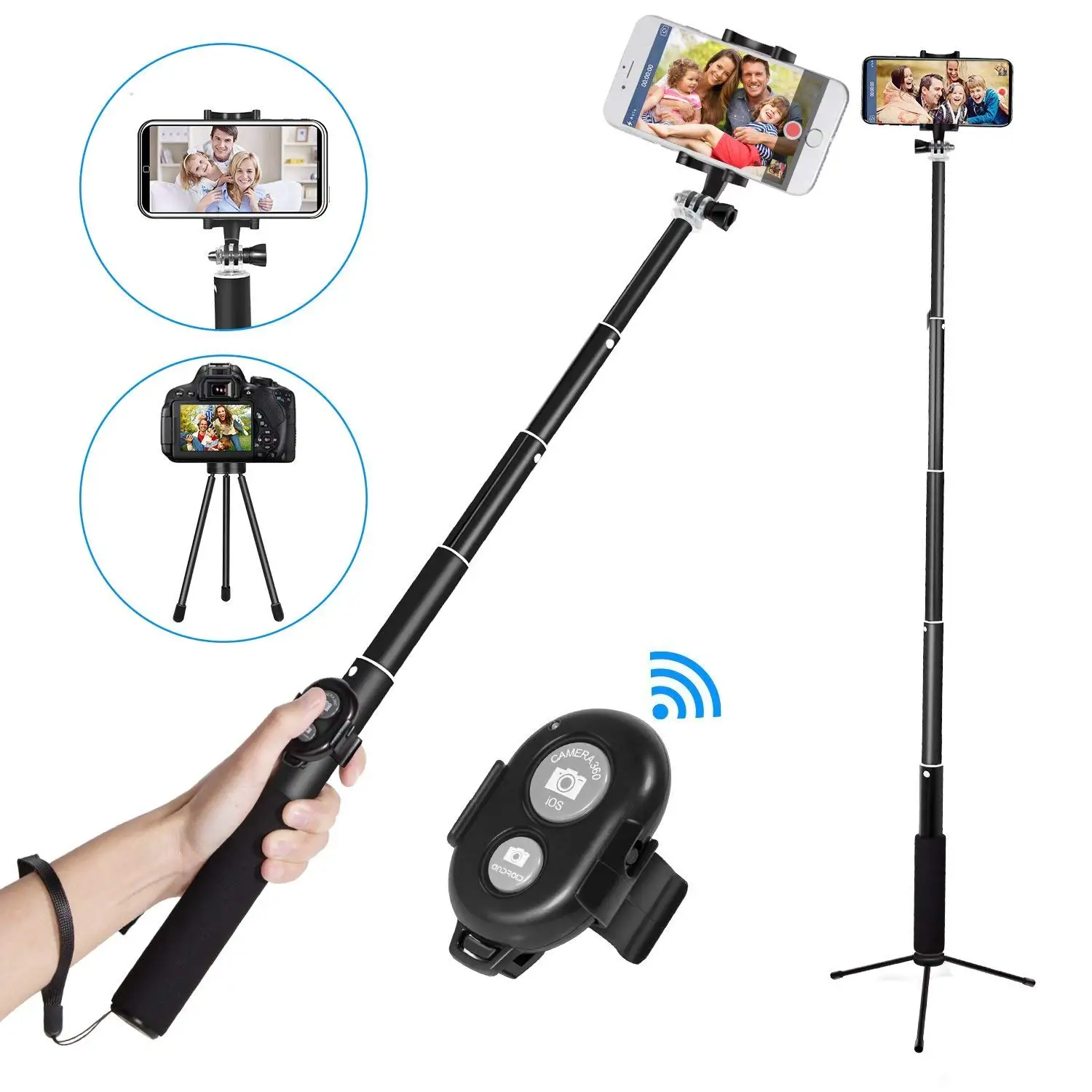 

Phone Tripod Selfie Stick For iPhone Android For Samsung Xiaomi Huawei Remote Handheld Bluetooth Foldable Selfie stick