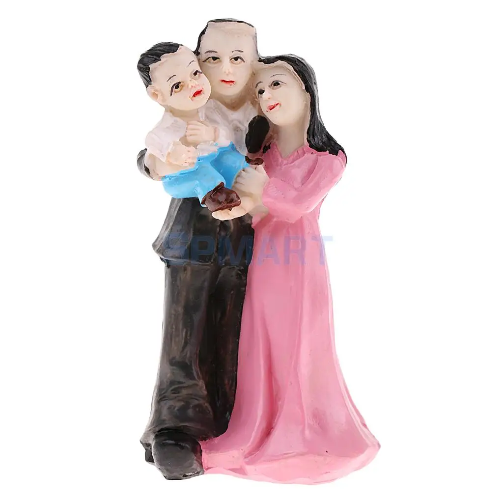1 Set Resin Family Father Mother Children Model Miniature Statue for Sandplay Sand Table Game Parts Kids Toys Craft