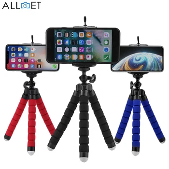

ALLOET Mini Flexible Sponge Octopus Tripod Selfie Stick Expanding Tripod Stand For Mobile Phone Camera With Phone Clip Holder