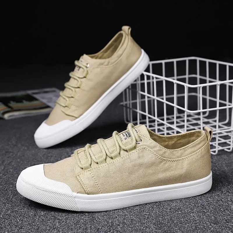 

Allwesome Men Adult Canvas Shoes Breathable Vulcanized Shoes Lace Up Rubber Tenis Sneakers Flats Solid Shoes Sapato Masculino
