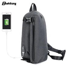 Boshikang Оксфорд мужские сумки через плечо зарядка через usb сумки через плечо мужские противоугонные нагрудные сумки Летняя короткая Курьерская сумка