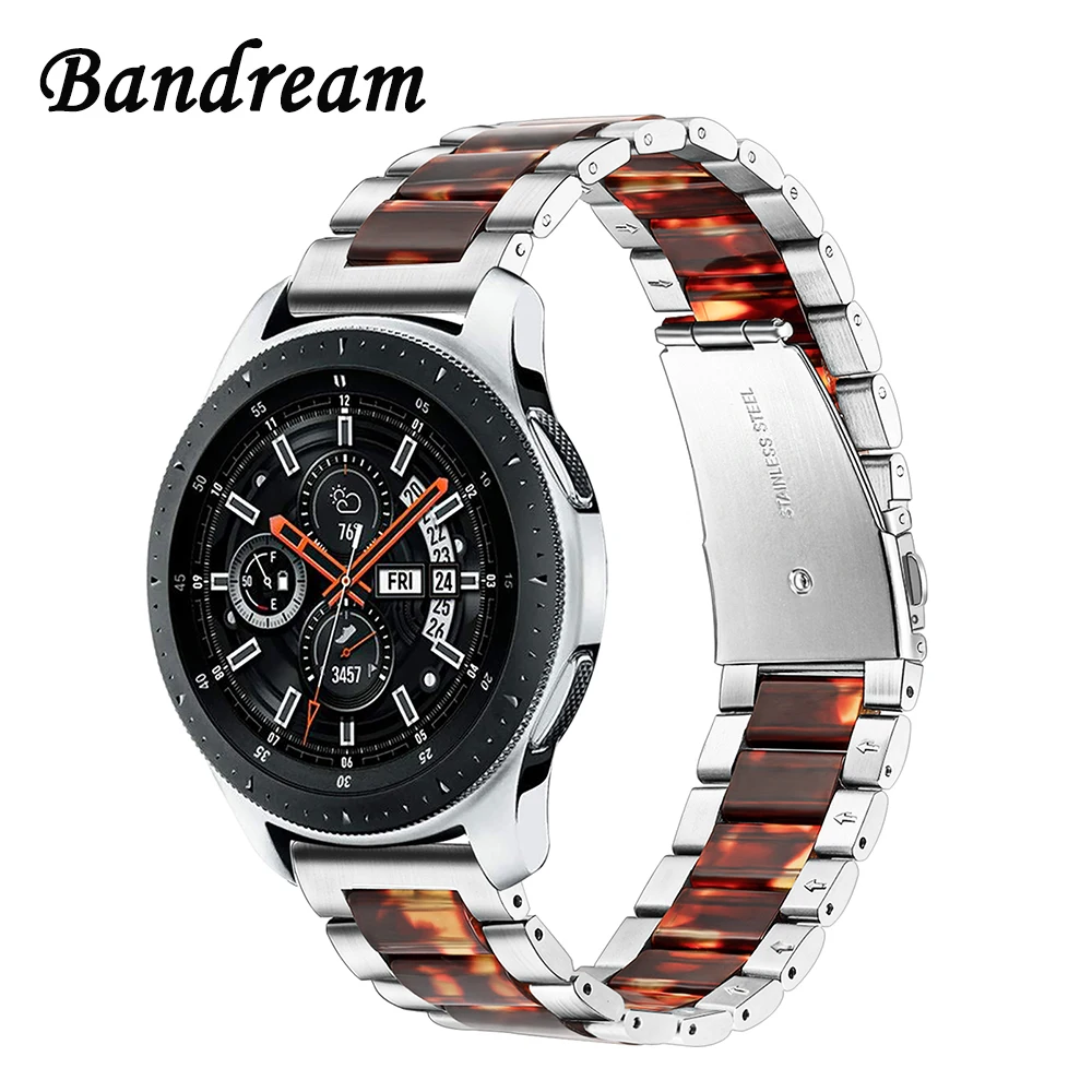 Stainless Steel & Resin Watchband for Samsung Galaxy Watch 46mm SM R800 Quick Release Band