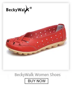 BeckyWalk/Женская обувь из натуральной кожи; женские повседневные лоферы на плоской подошве; женская обувь без застежки; Мягкие Мокасины; большие размеры 34-44; WSH2670