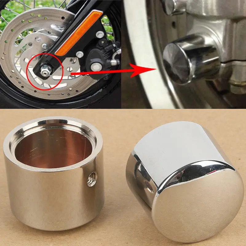 

Motorcycle Chrome Front Axle Nut Cover Bolt For Harley Touring Softail Road King Street Electra Tri Glide Sportster FLTR FLHRC