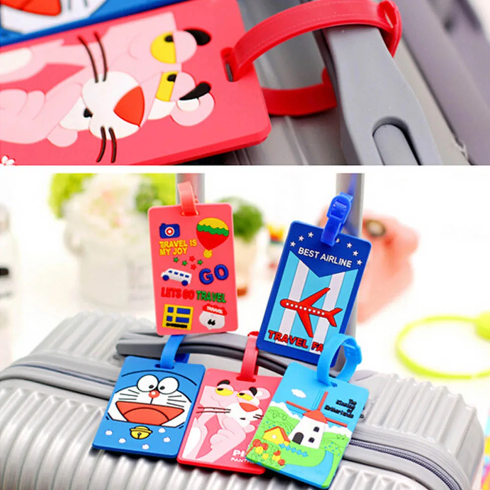 Silicone Cute Travel Luggage Label Straps Suitcase Name ID Address Tags