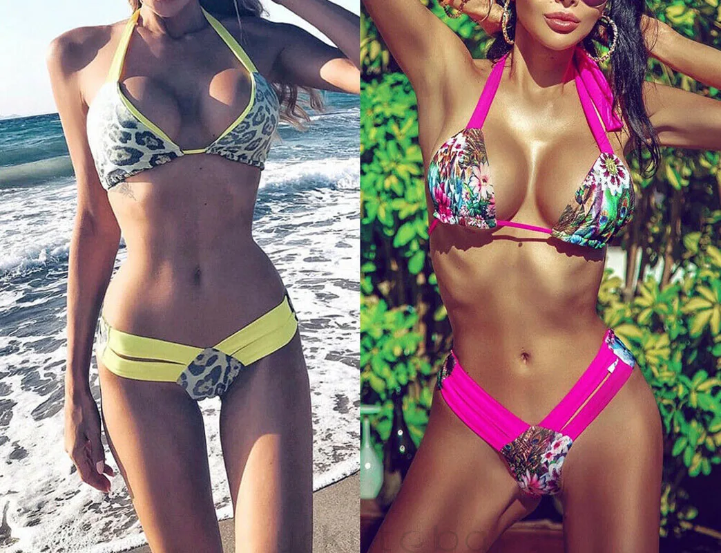 

Women's Padded Push-up Bra Bikini Set Two-piece Swimsuit Ladies Sexy Swimwear Leopard Beachwear Bathing Suit 2019 Bikini Hot