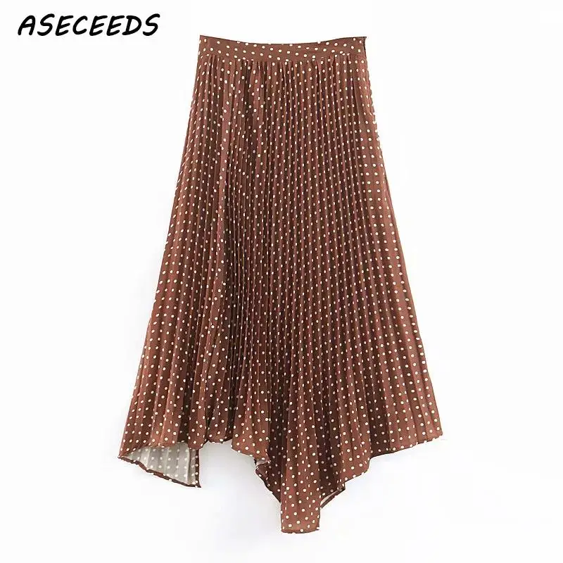 

2019 Sexy side Split polka dot skirt womens high waist skirt Summer boho casual midi skirt korean fashion clothes streetwear