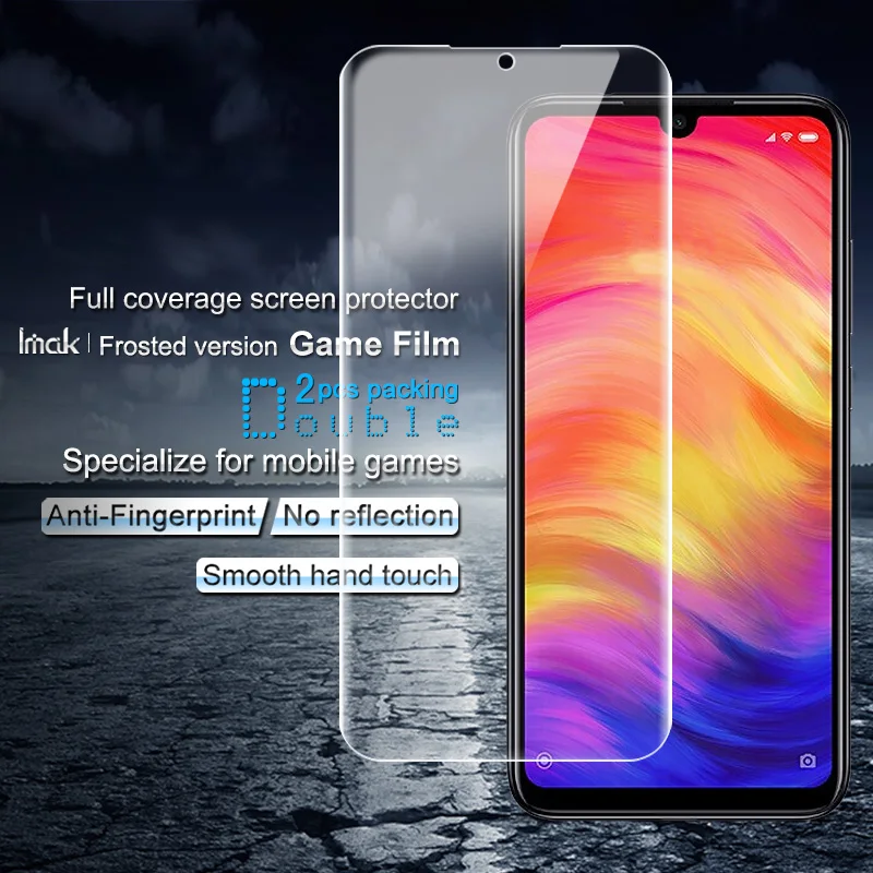 

Imak Anti-fingerprint Frosted Hydrogel Film for Redmi Note 7 /7 Pro Screen Protector Full Cover 2pc Game Matte Back Cover Film